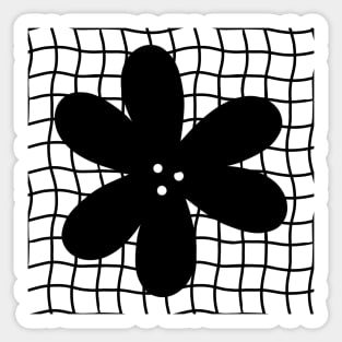Abstract Flower on Grid - Black Sticker